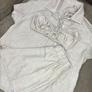 Beige Three-Piece Lounge Set